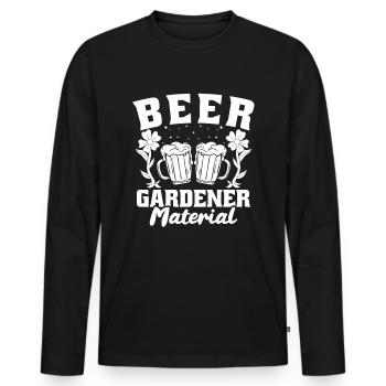 Hobby Gardener Garden Funny Garden Bière - T-shirt manches longues Premium bio Homme - noir - Devant - Nico (187cm)