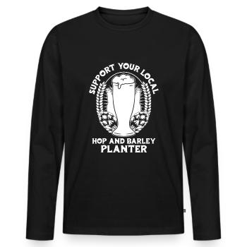 Hobby jardinier jardin bière de jardin - T-shirt manches longues Premium bio Homme - noir - Devant - Nico (187cm)