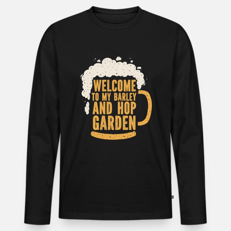 Hobbygärtner Garten Witzig Garten Bier - Männer Premium Bio Langarmshirt - Schwarz