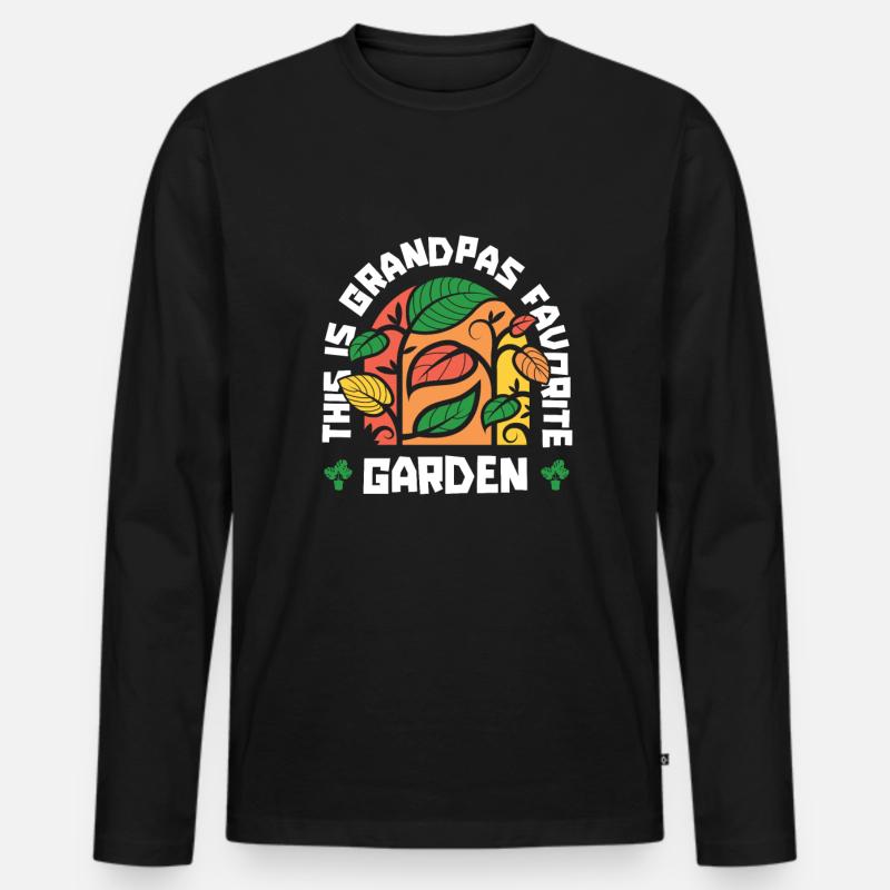 Hobbygärtner Garten Garten Opa - Männer Premium Bio Langarmshirt - Schwarz
