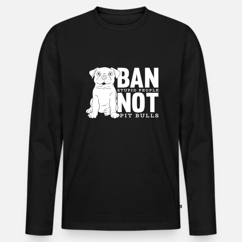Pitbull Pitbull Verbot - Männer Premium Bio Langarmshirt - Schwarz