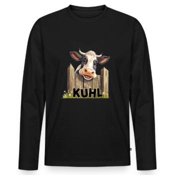 Kuhl - cool cow cows funny farmers and farmers - Men's Premium Organic Long Sleeve Shirt - black - Front - Nico (187cm)