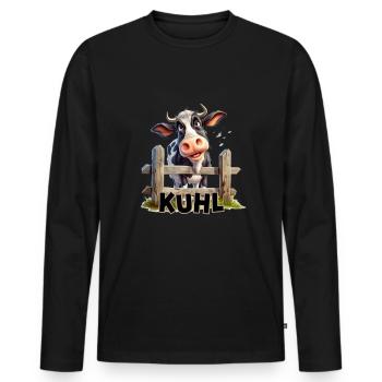 Kuhl - cool cow cows funny farmers and farmers - Men's Premium Organic Long Sleeve Shirt - black - Front - Nico (187cm)