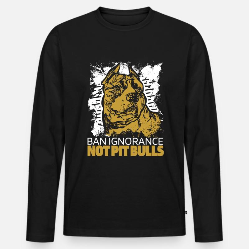 Pitbull Ignoranz Pitbull Verbot - Männer Premium Bio Langarmshirt - Schwarz
