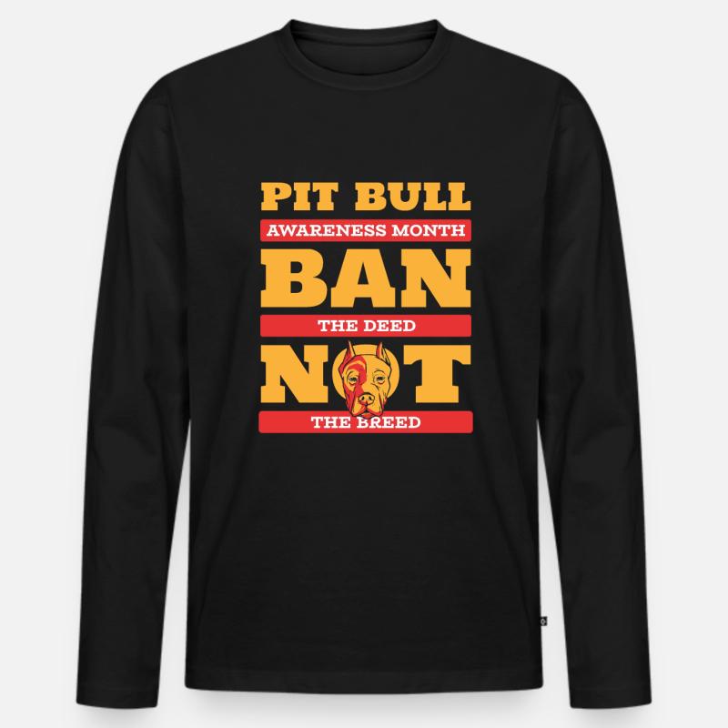 Pitbull Bewusstsein Pitbull Verbot - Männer Premium Bio Langarmshirt - Schwarz