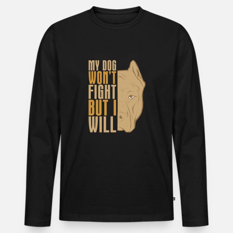 Pitbull Pitbull Verbot - Männer Premium Bio Langarmshirt - Schwarz