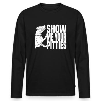 Pitbull Pity Pitbull Ban - Men's Premium Organic Long Sleeve Shirt - black - Front - Nico (187cm)