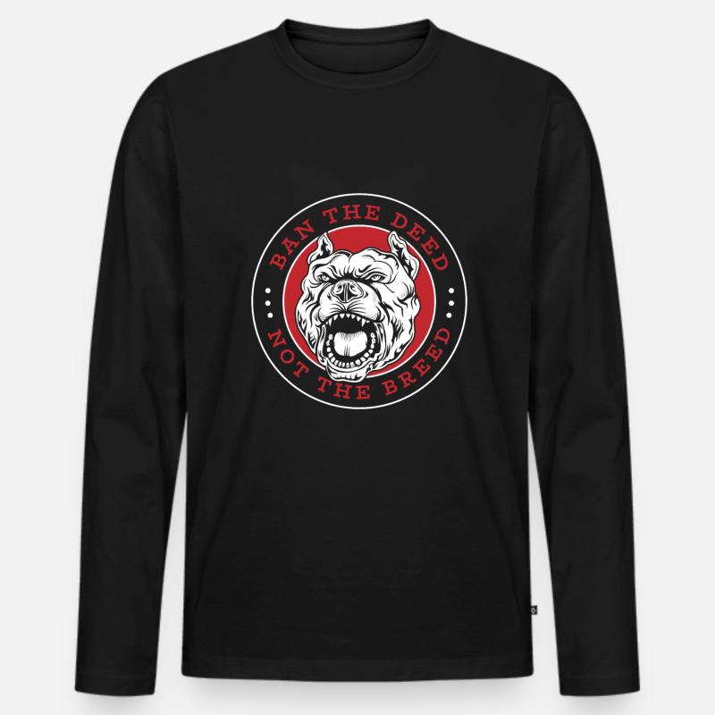 Pitbull Pitbull Verbot - Männer Premium Bio Langarmshirt - Schwarz
