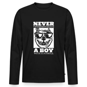 Pitbull Young Pitbull Interdiction - T-shirt manches longues Premium bio Homme - noir - Devant - Nico (187cm)