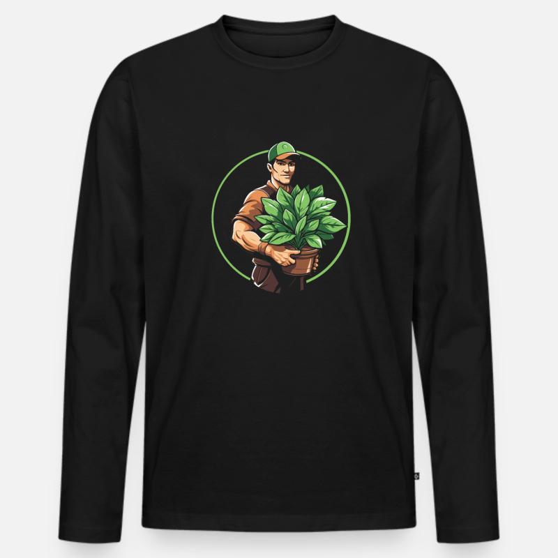 Hobbygärtner Garten Gartenmama - Männer Premium Bio Langarmshirt - Schwarz