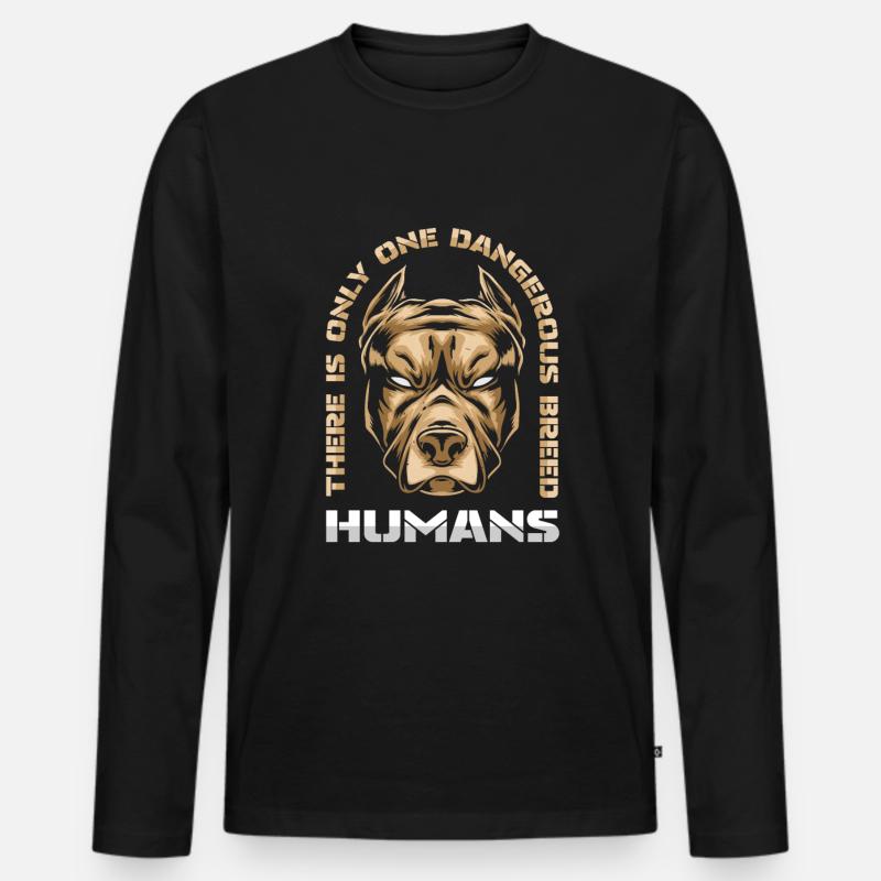 Pitbull Pitbull Verbot - Männer Premium Bio Langarmshirt - Schwarz