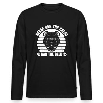Pitbull Love Pitbull Ban - Men's Premium Organic Long Sleeve Shirt - black - Front - Nico (187cm)