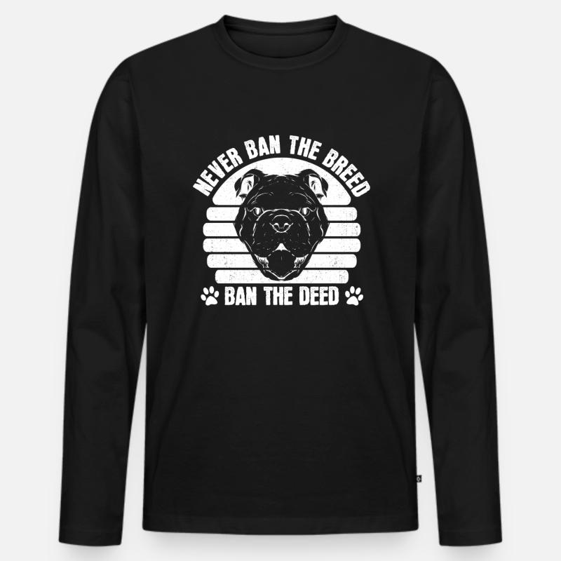 Pitbull Liebe Pitbull Verbot - Männer Premium Bio Langarmshirt - Schwarz