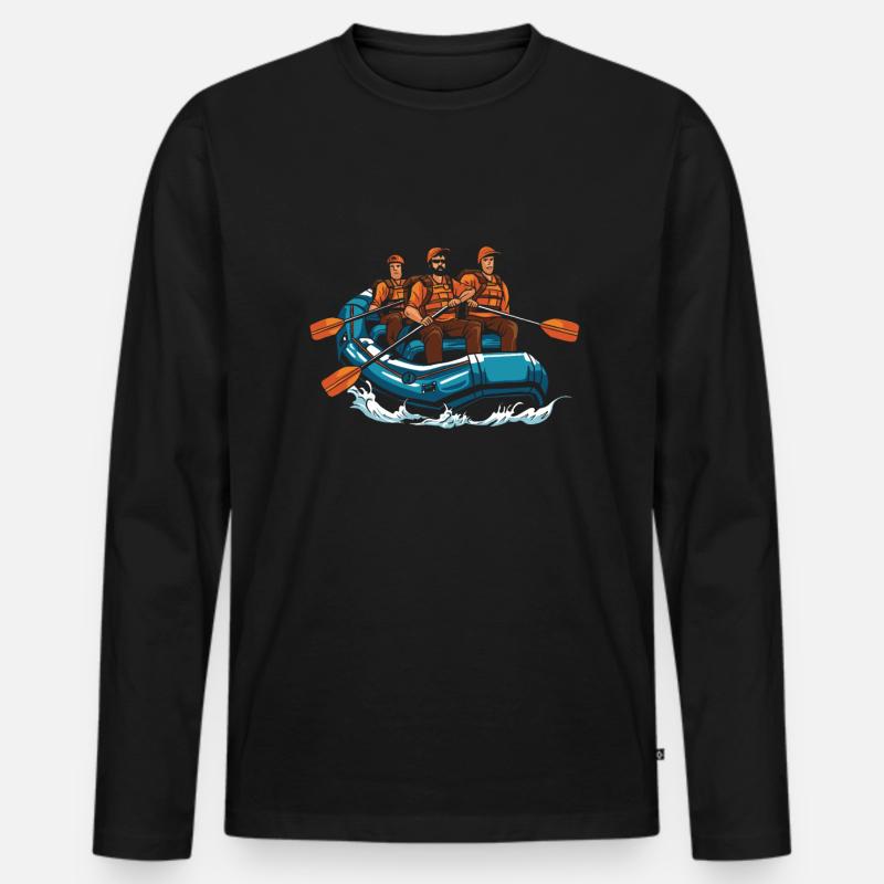 Rafting - Männer Premium Bio Langarmshirt - Schwarz