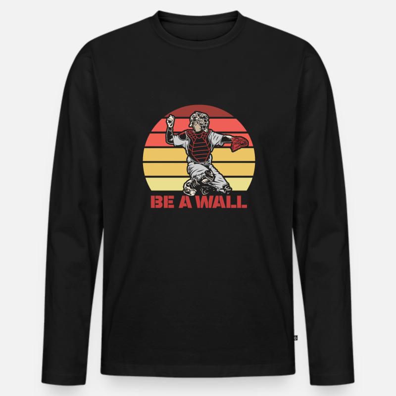 Softball Cool - Männer Premium Bio Langarmshirt - Schwarz