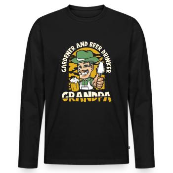 Hobby Gardener Garden Funny Garden Bière - T-shirt manches longues Premium bio Homme - noir - Devant - Nico (187cm)