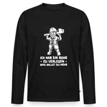 Constructeurs de pipelines - T-shirt manches longues Premium bio Homme - noir - Devant - Nico (187cm)