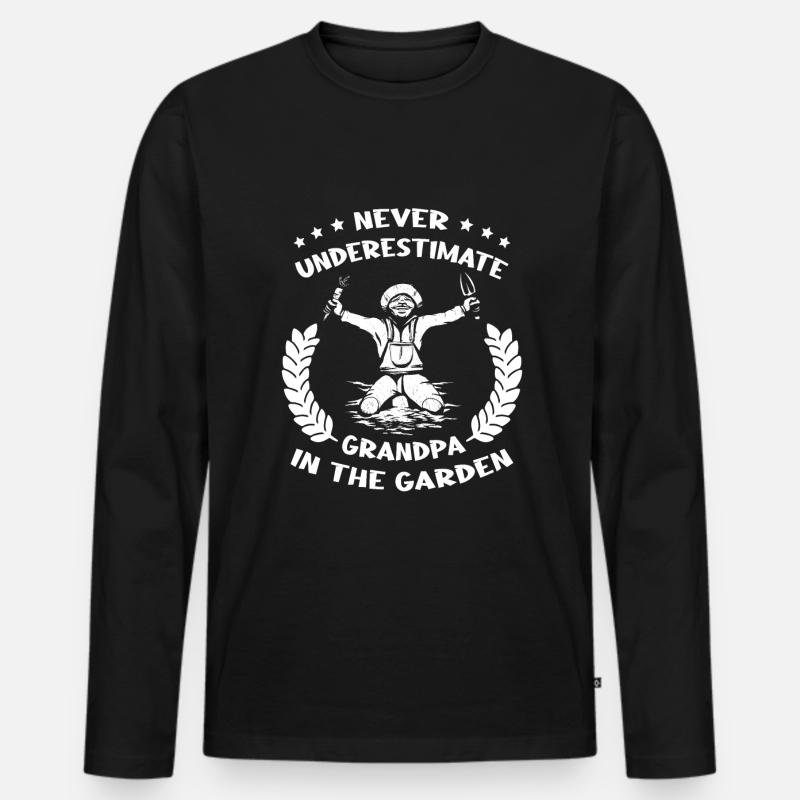 Hobbygärtner Garten Garten Opa - Männer Premium Bio Langarmshirt - Schwarz