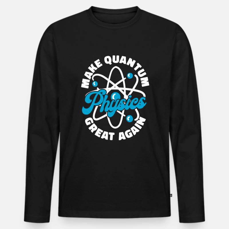Physik Phyiker Cool Quantenphysik - Männer Premium Bio Langarmshirt - Schwarz