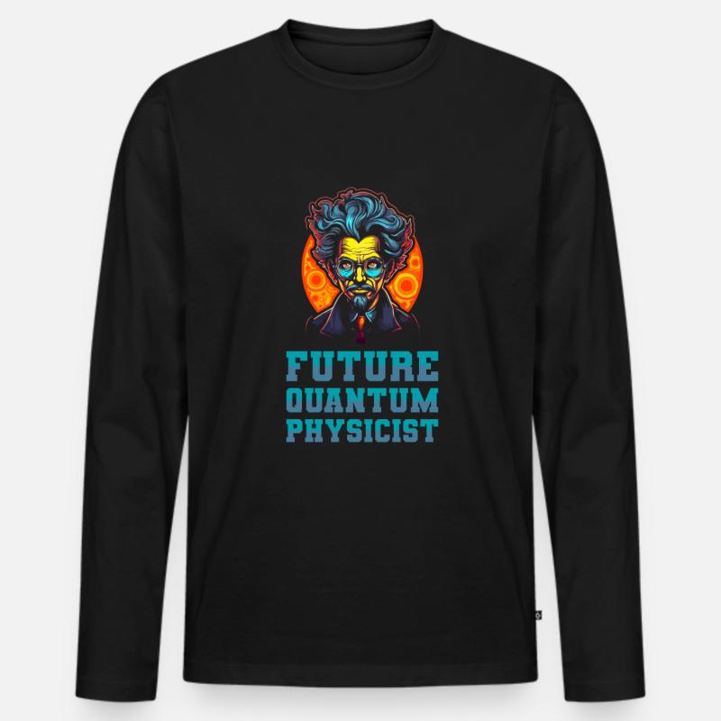Physik Phyiker Cool Quantenphysik - Männer Premium Bio Langarmshirt - Schwarz