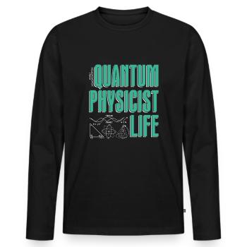 Physique Calculs Physique Physique quantique - T-shirt manches longues Premium bio Homme - noir - Devant - Nico (187cm)