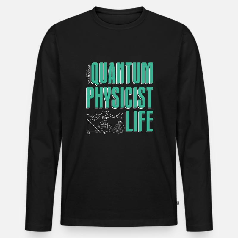 Physik Phyiker Berechnungen Quantenphysik - Männer Premium Bio Langarmshirt - Schwarz