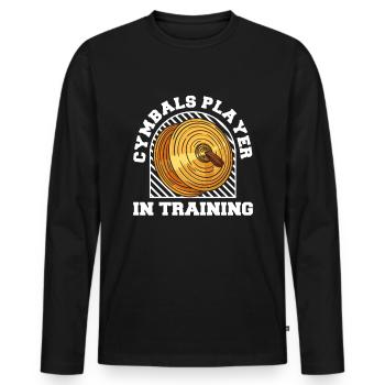Fanfahrenzug Spielmannszug Becken - Männer Premium Bio Langarmshirt - Schwarz - Vorne - Nico (187cm)