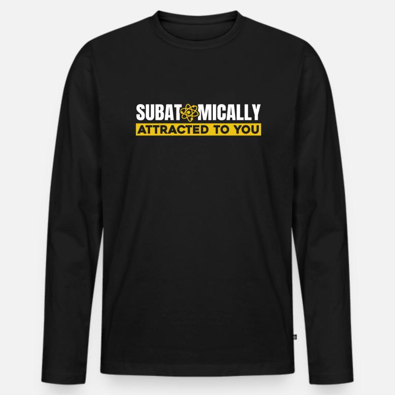 Physik Phyiker Lustig Quantenphysik - Männer Premium Bio Langarmshirt - Schwarz