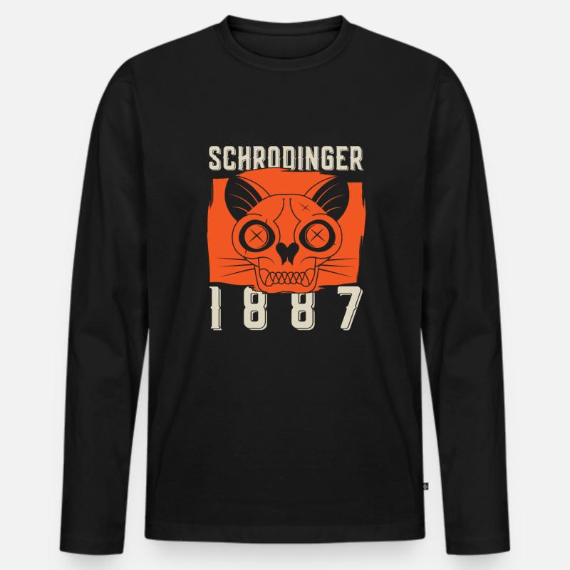 Physik Phyiker Katze Quantenphysik - Männer Premium Bio Langarmshirt - Schwarz