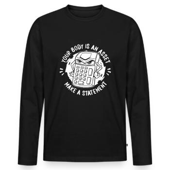 Accountant Tax Advisor Calculator - Men's Premium Organic Long Sleeve Shirt - black - Front - Nico (187cm)