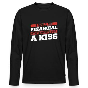 Expert-comptable, Conseiller fiscal, Lustig - T-shirt manches longues Premium bio Homme - noir - Devant - Nico (187cm)