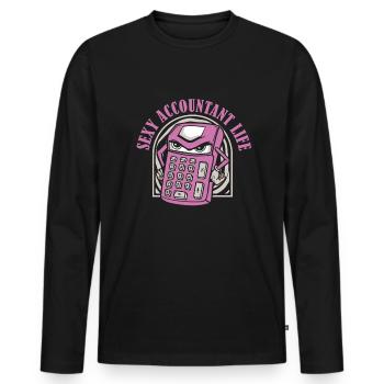 Accountant Tax Advisor Humor Sexy Accountant - Men's Premium Organic Long Sleeve Shirt - black - Front - Nico (187cm)