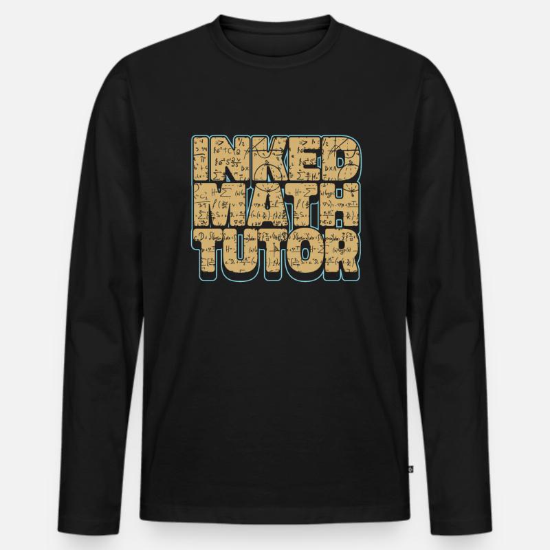 Mathelehrer Mathe Lehrer Eingefärbt - Männer Premium Bio Langarmshirt - Schwarz