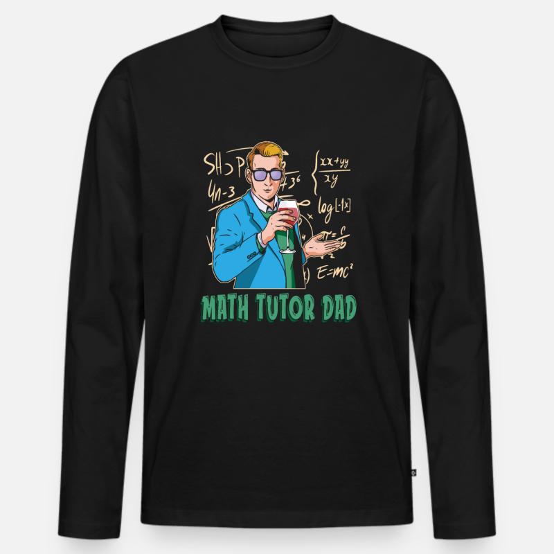 Mathelehrer Mathe Lehrer Papa - Männer Premium Bio Langarmshirt - Schwarz