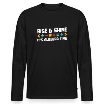 Mathelehrer Mathe Lehrer Algebra - Männer Premium Bio Langarmshirt - Schwarz - Vorne - Nico (187cm)