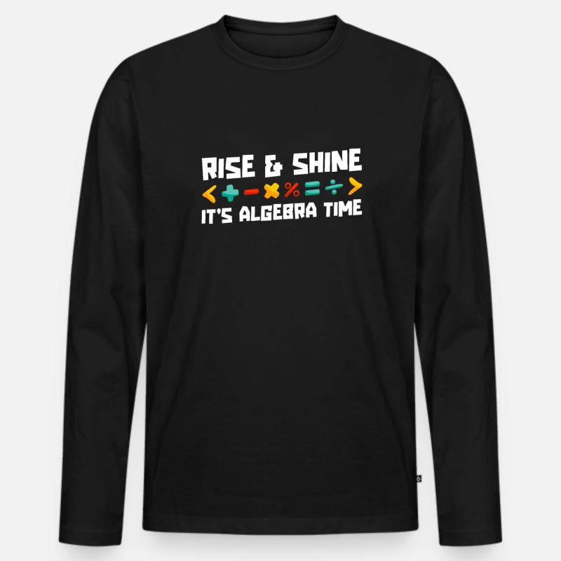 Mathelehrer Mathe Lehrer Algebra - Männer Premium Bio Langarmshirt - Schwarz