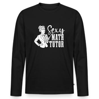 Professeur de maths Professeur de maths sexy - T-shirt manches longues Premium bio Homme - noir - Devant - Nico (187cm)