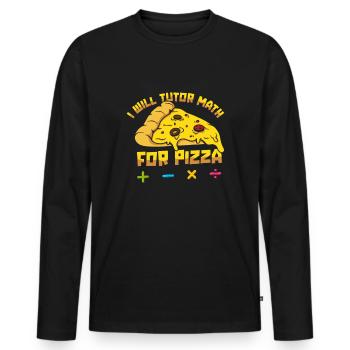 Math Teacher Math Teacher Pizza - Men's Premium Organic Long Sleeve Shirt - black - Front - Nico (187cm)
