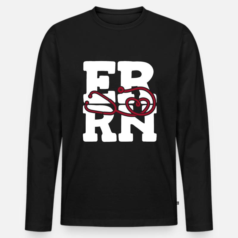 Krankenschwester Herz Notfall Krankenschwester - Männer Premium Bio Langarmshirt - Schwarz
