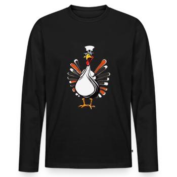 Thankful Happy Thanksgiving Thanksgiving - Men's Premium Organic Long Sleeve Shirt - black - Front - Nico (187cm)