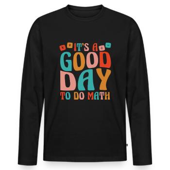 Math Teacher Math Teacher Math Tutor - Men's Premium Organic Long Sleeve Shirt - black - Front - Nico (187cm)