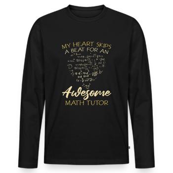 Math Teacher Math Teacher Cute - Men's Premium Organic Long Sleeve Shirt - black - Front - Nico (187cm)