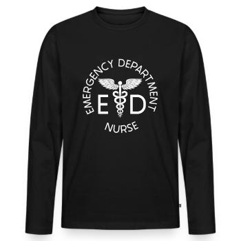 Krankenschwester Ed Notfall Krankenschwester - Männer Premium Bio Langarmshirt - Schwarz - Vorne - Nico (187cm)