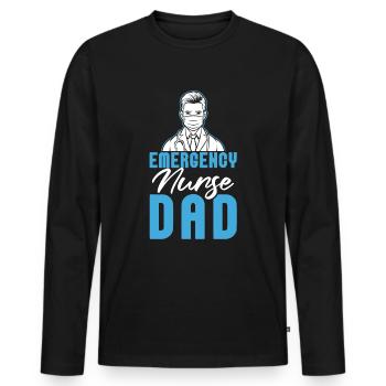 Krankenschwester Vater Notfall Krankenschwester - Männer Premium Bio Langarmshirt - Schwarz - Vorne - Nico (187cm)