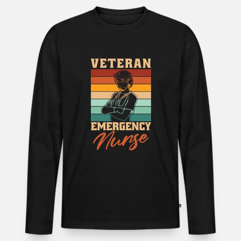 Krankenschwester Notfall Krankenschwester - Männer Premium Bio Langarmshirt - Schwarz