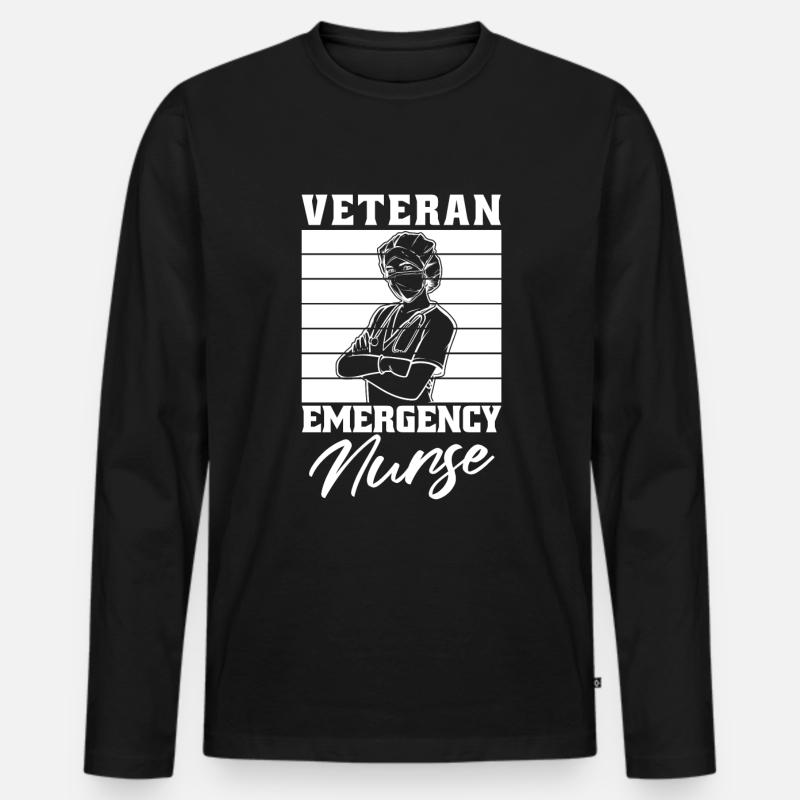 Krankenschwester Notfallkrankenschwester - Männer Premium Bio Langarmshirt - Schwarz