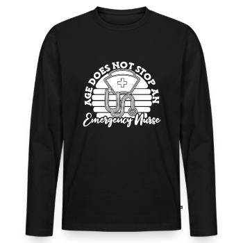 Krankenschwester Cool Notfall Krankenschwester - Männer Premium Bio Langarmshirt - Schwarz - Vorne - Nico (187cm)