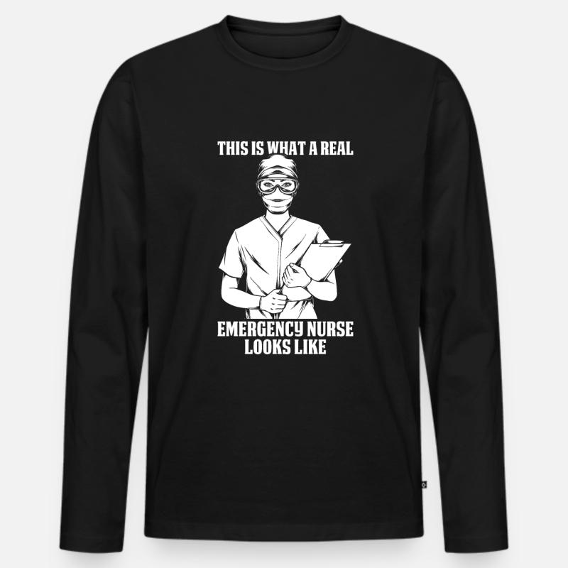 Krankenschwester Lustig Notfall Krankenschwester - Männer Premium Bio Langarmshirt - Schwarz