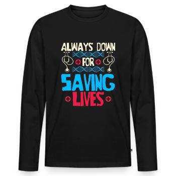 Krankenschwester Witzig Notfall Krankenschwester - Männer Premium Bio Langarmshirt - Schwarz - Vorne - Nico (187cm)