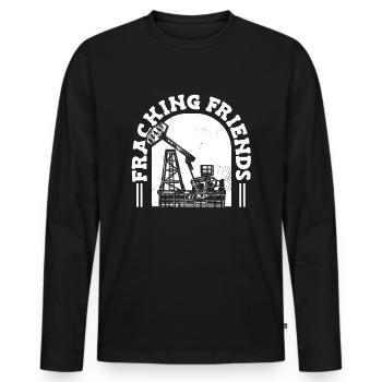 Ölfeld Bohrinsel Anlage Fracking - Männer Premium Bio Langarmshirt - Schwarz - Vorne - Nico (187cm)